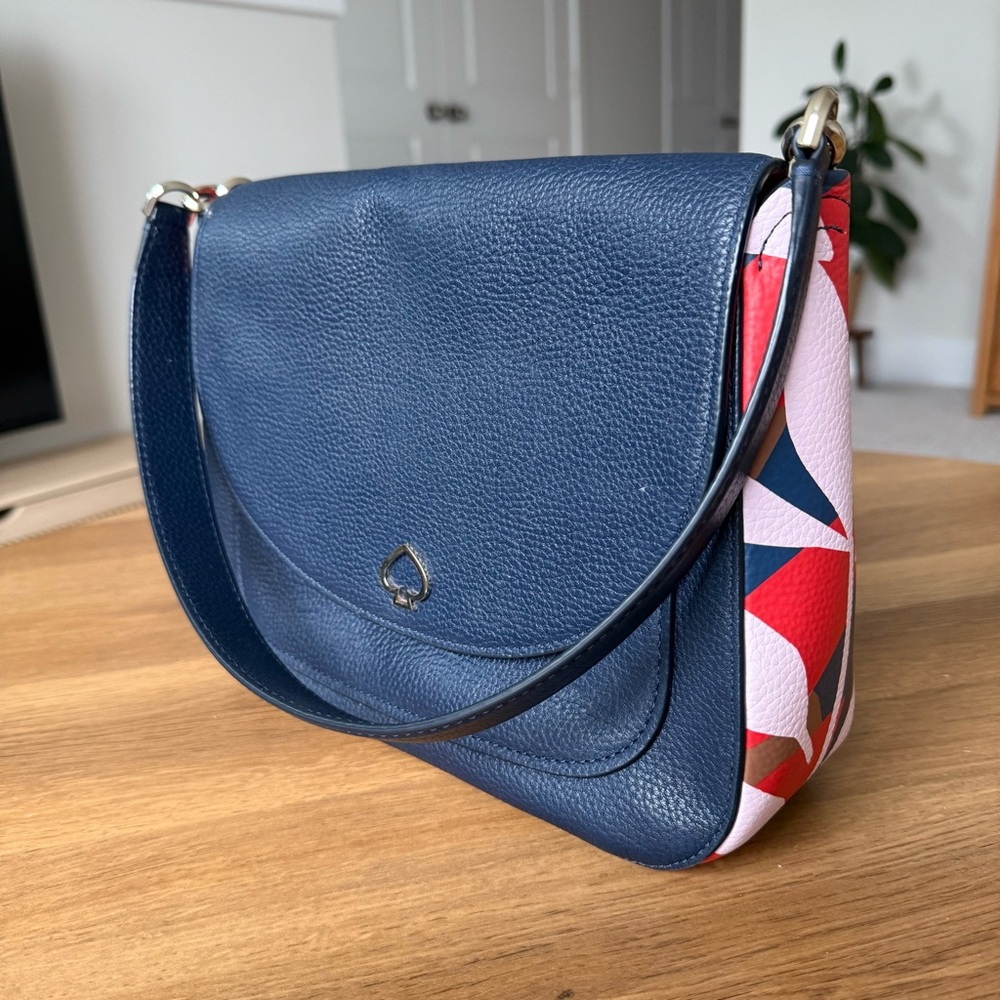 Kate Spade Kailee Medium Flap Shoulder Bag Tropical Toss Nightcap Pebble Leather